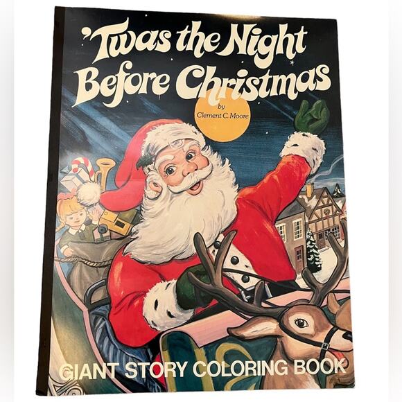 Twas the night before Christmas Giant Story Coloring Book by Vern Henke - Picture 3 of 9